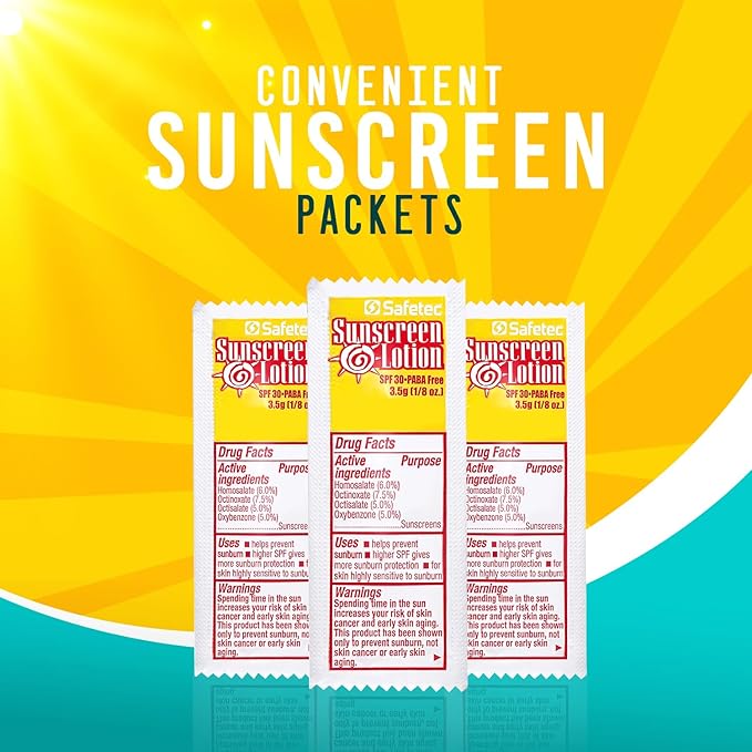 Sunscreen Lotion, SPF30 Protection and PABA Free, Individual Packets of Sunscreens (Pack of 1000) – Travel Size Sun Screen for Outdoors, Bundled with reclosable Homesphere bag-Velvo Beauty