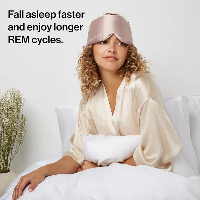 Dore & Rose Deep Sleep Mask Light Blocking, 23 Momme Mulberry Silk Eye Mask, Ultra Soft, Adjustable - Travel Sleeping Mask for Men & Women - Lotus-Velvo Beauty