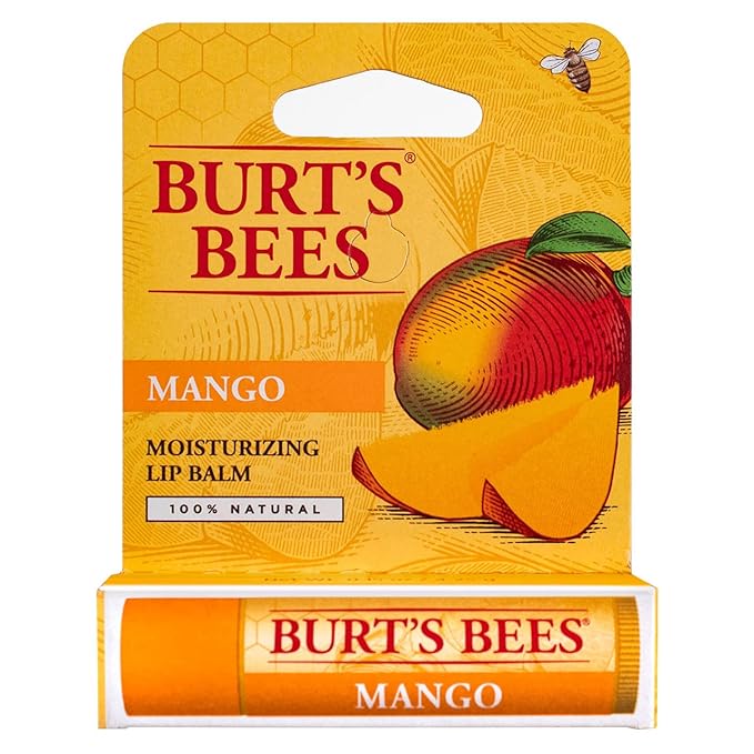 Burt's Bees Moisturizing Lip Balm, Mango 0.15 oz (Pack of 4)-Velvo Beauty