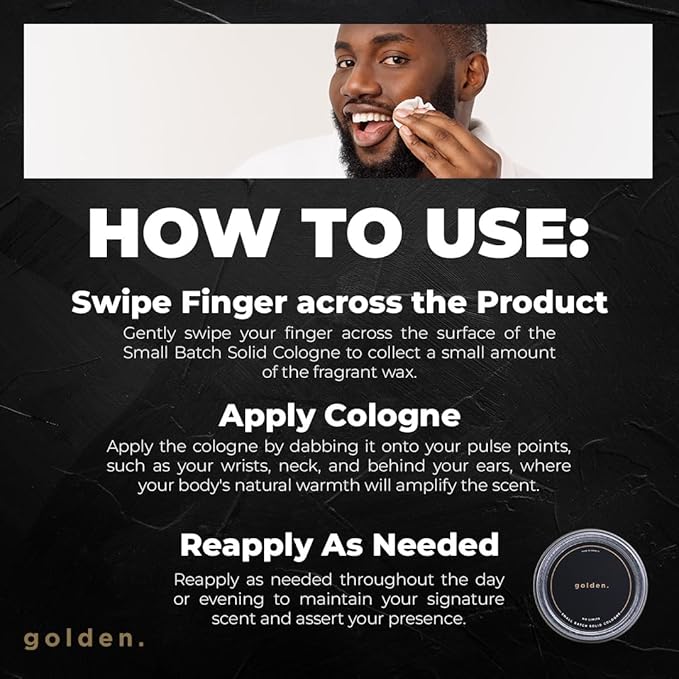 Golden Grooming Co. Solid Cologne - Travel-Sized Concentrated Balm - Solid Perfume with Subtler Scent and Long-Lasting Fragrance - For Men of Color - 1 oz Tin-Velvo Beauty