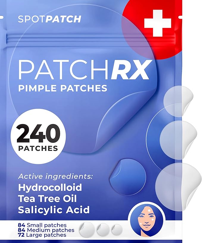 Pimple Patches for Face (240 Patches), Hydrocolloid Acne Patches with Tea Tree Oil & Salicylic Acid, Pimple Patch Pimple Stickers, Hydrocolloid Patch Acne Dots Acne Pimple Patches For Face-Velvo Beauty