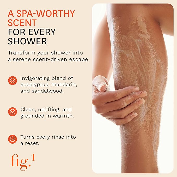 Fig.1 Exfoliating Body Scrub, Polish for Rough & Dead Skin, Keratosis Pilaris, Strawberry Skin, Volcanic Pumice, Glycerin, Eucalyptus Fragrance, Skin Smoother, Body Wash Scrub, 200 ml-Velvo Beauty