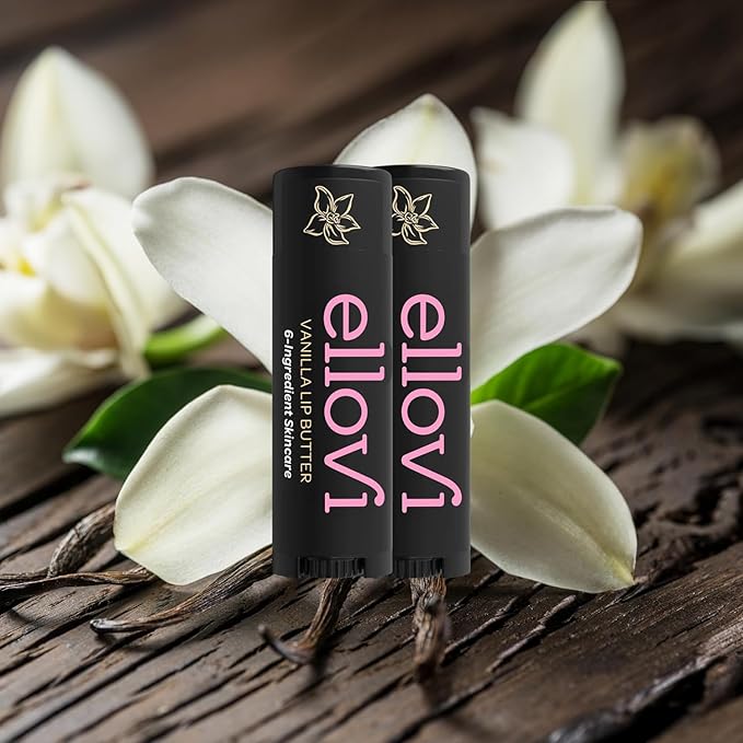 Natural Lip Butter Lip Balm - Vanilla - Pure Enough to Eat - Made With Just 6 Vegan Ingredients - 100% Natural & Organic Moisturizing Lip Care for All Day Hydration (2-Pack)-Velvo Beauty