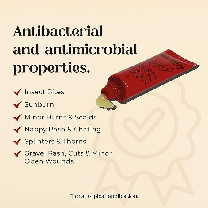 Paw Paw Ointment 25g - Pack of 6 Multi-Purpose Balm, for Lips, Skin, Hair, Cuticles, Nails and Beauty Finish. Made in Australia. Papaw enriched with vitamin E.-Velvo Beauty