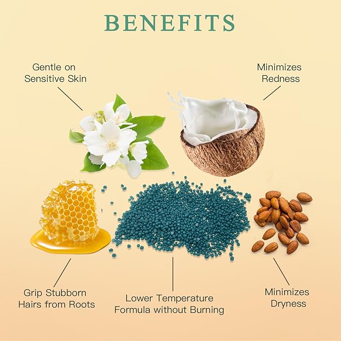 Hard Wax Beads for Hair Removal – 6 Packs, 21oz Total – Smooth & Long-Lasting Hair Removal for All Skin Types-Velvo Beauty