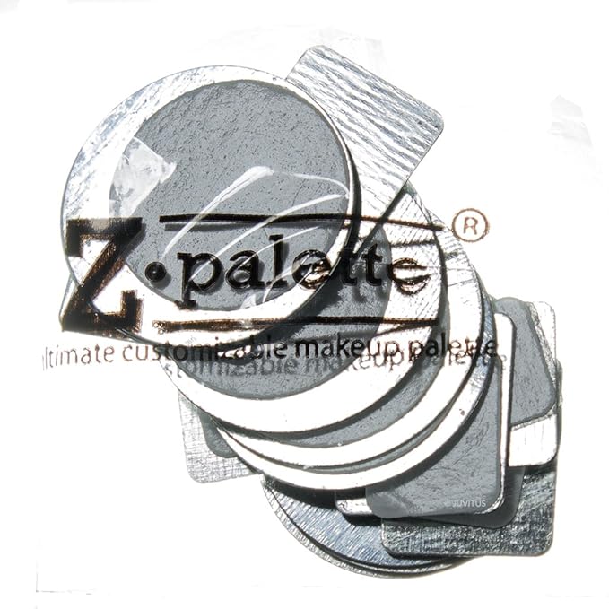Z Palette Large Metallic Collection (Metallic Silver) with 20 Piece Metal Stickers - Made Exclusively for JUVITUS-Velvo Beauty