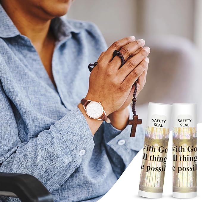 DMSKY 60 Lip Balm Bulk, Christian Gift for Women Men Faith Religious Moisturizing Lip Care Product Stocking Stuffers with Inspirational Scripture Happy Moment Praise God for Friend-Velvo Beauty