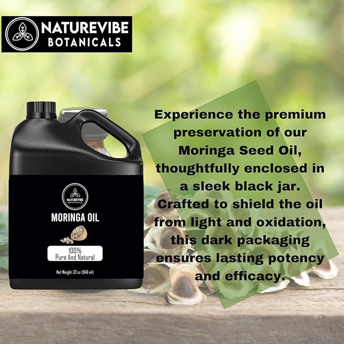 Naturevibe Botanicals Moringa Oil 32 Ounces | 100% Pure and Natural | Great for Skin Care and Hair Care-Velvo Beauty