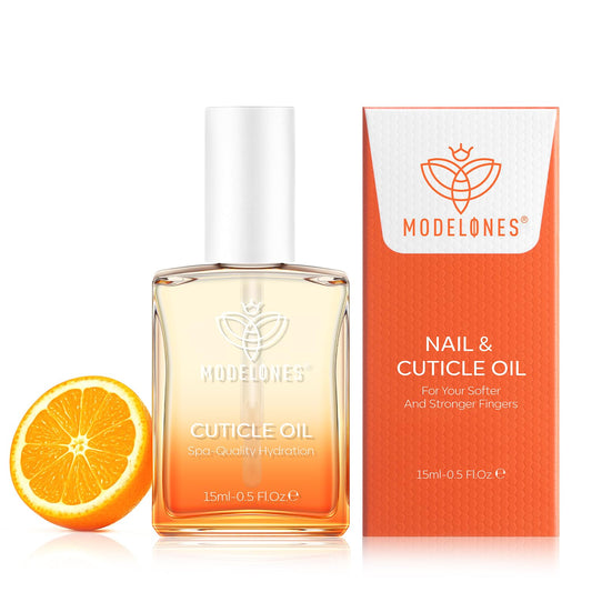 modelones Cuticle Oil for Nails Orange Nail Oil for Growth and Strength Nail Growth Oil Cuticle Care Quick Dry Nail Care Moisturize and Strengthen Damaged Nails 15ml 0.5Fl Oz-Velvo Beauty