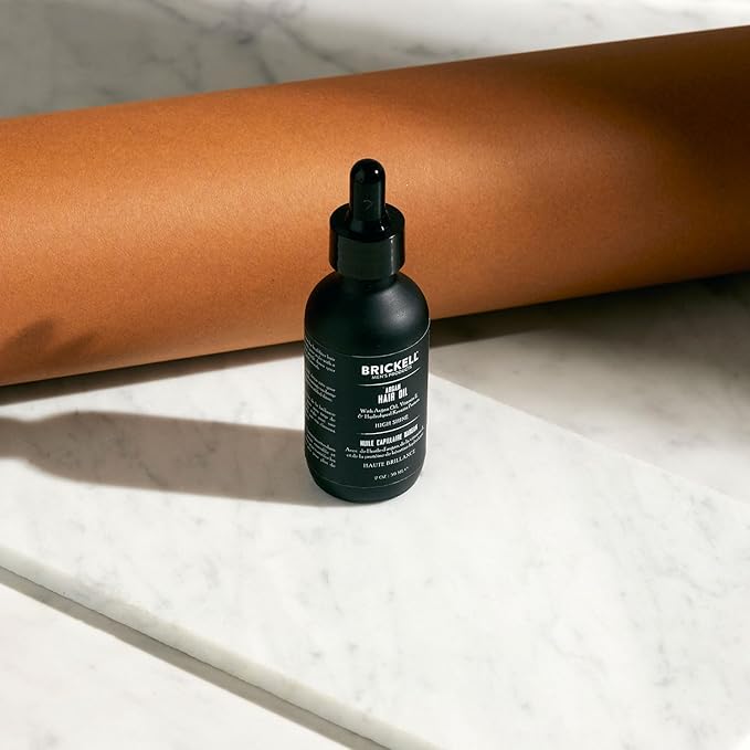 Brickell Men's Argan Oil for Hair, Natural and Organic Hair Oil For Men, Lightweight Hair Treatment, 2 Ounce, Scented-Velvo Beauty