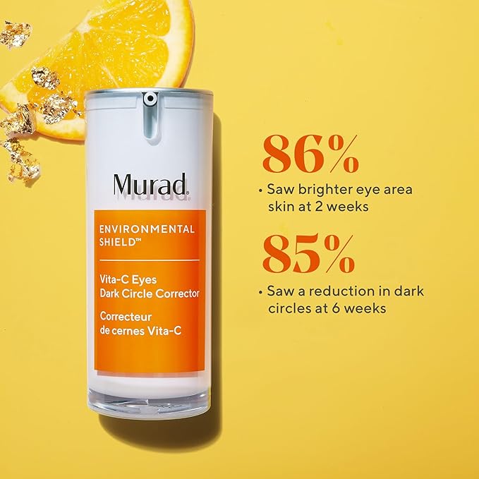 Murad Vita-C Eyes Dark Circle Corrector – Environmental Shield Vitamin C Brightening Serum – Anti-Aging Treatment for Puffiness and Wrinkles, 0.5 Fl Oz-Velvo Beauty