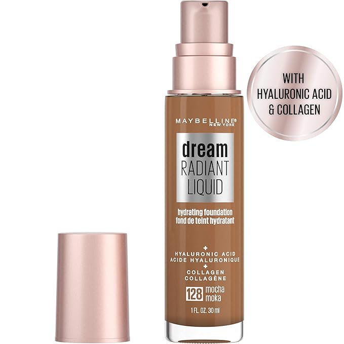 Maybelline Dream Radiant Liquid Medium Coverage Hydrating Makeup, Lightweight Liquid Foundation, Mocha, 1 Fl; Oz-Velvo Beauty