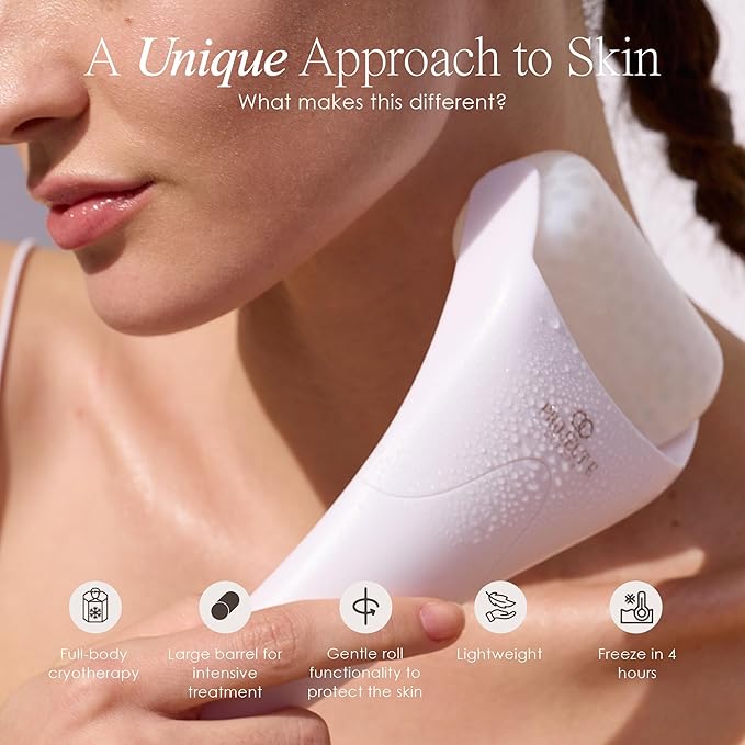 The Ice Roller by Project E Beauty | Cryotherapy Treatment | Facial Massage | Reduce Under Eye Puffiness, Dark Circles | Muscle Soreness Pain Relief Redness-Velvo Beauty