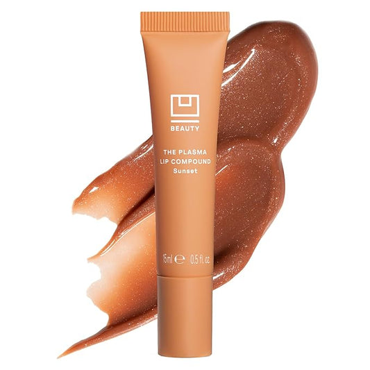 U Beauty The PLASMA Tinted Lip Compound - Anti-Wrinkle & Anti-Aging Treatment - Shimmery Plumping Lip Gloss, Hyaluronic Acid, Shea Butter, Salicylic Acid & Peptides Deeply Hydrate, Sunset - 15 mL-Velvo Beauty