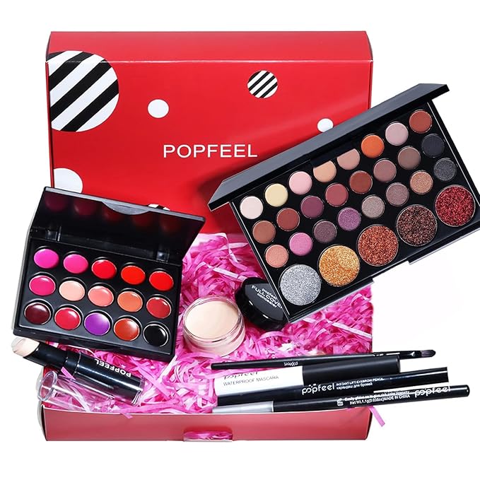 Makeup Kit for Women Full Kit, All in One Makeup Gift Set, Make up Kits for Beginners and Professionals - Eyeshadow Palette, Lipstick, Mascara, Concealer, Brush, Eyeliner, Eyebrow pencil-Velvo Beauty