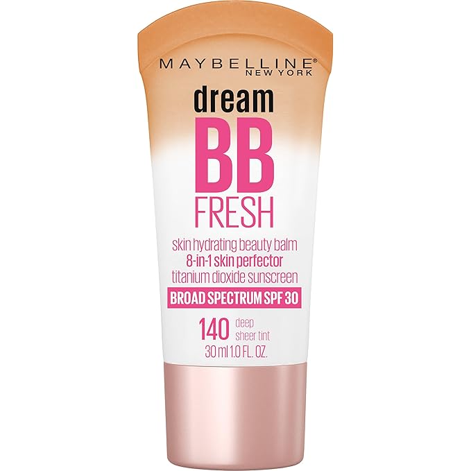 Maybelline Dream Fresh Skin Hydrating BB Cream, 8-in-1 Skin Perfecting Beauty Balm With Broad Spectrum Spf 30, Sheer Tint Coverage, Oil-Free, Deep, 1 Fl Oz-Velvo Beauty