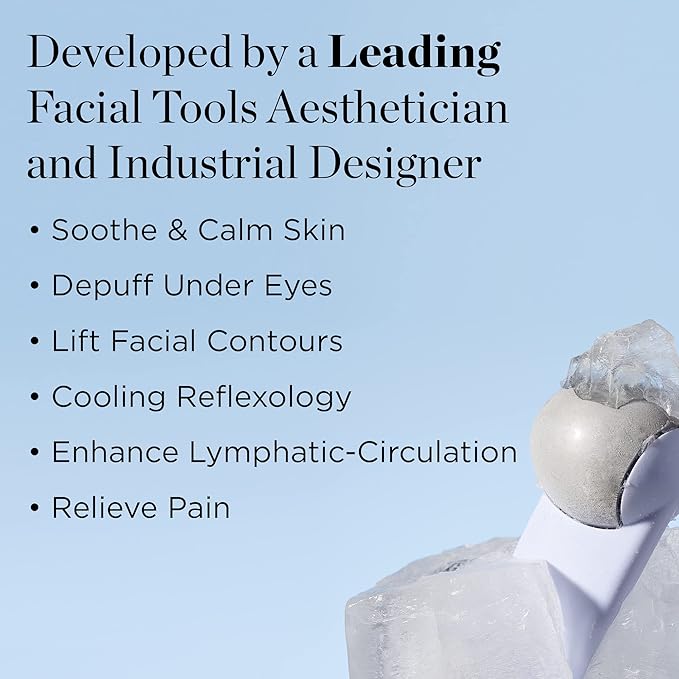 StackedSkincare Ice Roller for Face and Eyes - Stainless Steel Facial Ice Roller for Puffiness, Undereye Bags, Redness, Skin Cooling, and Lymphatic Drainage Massage - Face Roller for Women and Men-Velvo Beauty