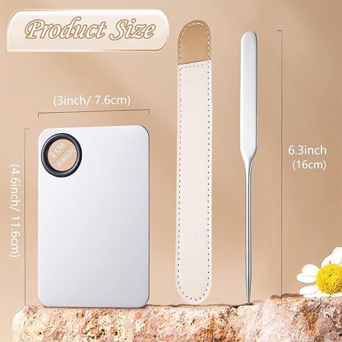 Korean Makeup Spatula, Picasso Makeup Spatula Korean, Foundation Spatula Korean, Professional Korean Spatula and Makeup Mixing Palette (Rectangle)-Velvo Beauty