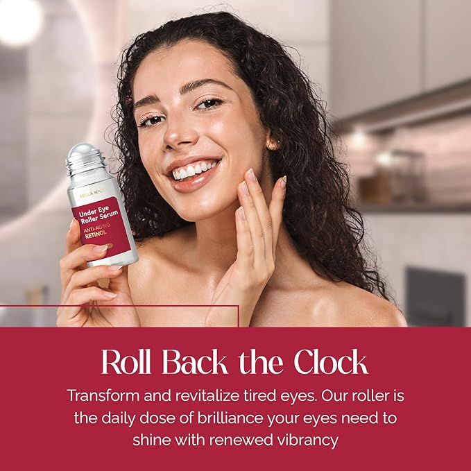 Eye Roller Serum with Retinol & Vitamin B5 - Hydrating & Soothing Under Eye Serum for Dark Circles and Puffiness & Fine Lines - Anti Aging Korean Skin Care - 1.69 Fl Oz./50ml-Velvo Beauty