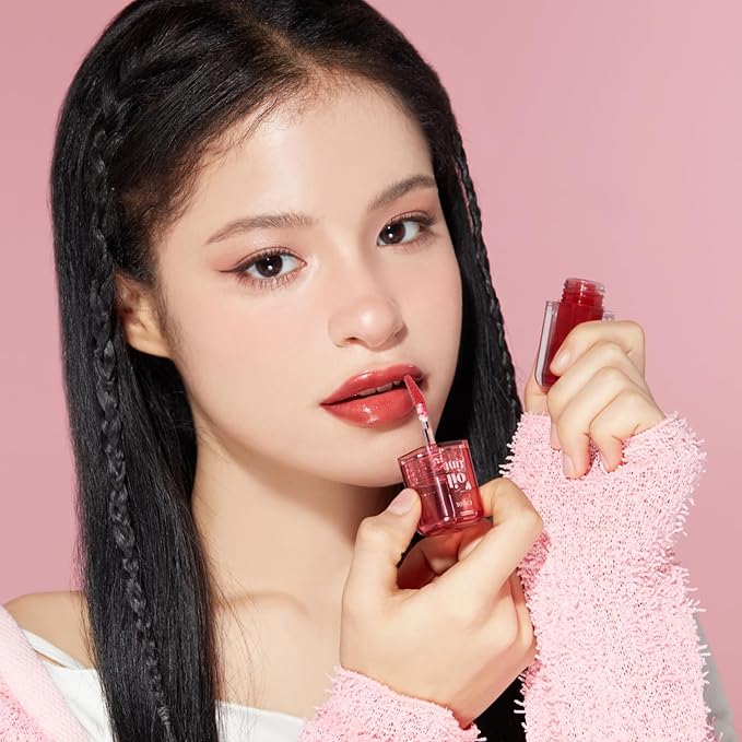 ETUDE Dear Darling Oil Tint #2 Plum Berry 4.2g | High Moisturizing and Strong Hydrating Lip Oil/Lip Gloss | Smooth and Moist Lips | Non-Sticky Lip Oil Tint For Dry Lips | K-beauty-Velvo Beauty