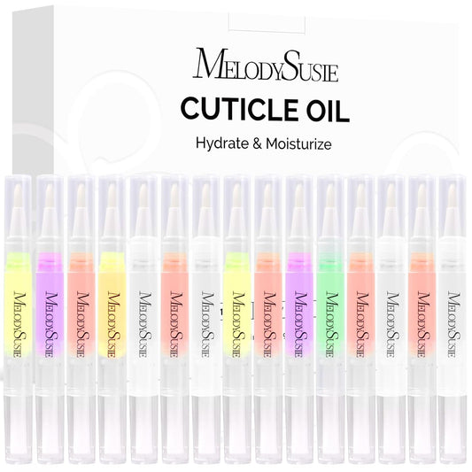 MelodySusie 15Pcs Cuticle Oil Pen Set,Nail Moisturizing Cuticle Oil Enriched with Vitamin E,Softens and Repairs cuticles,Nail Strengthener,Protects Damaged Skin,Thin Nails-Velvo Beauty