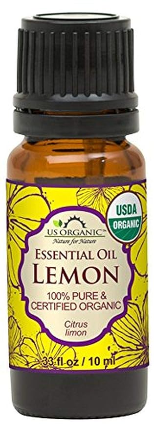 US Organic 100% Pure Lemon Essential Oil - USDA Certified Organic, Cold Pressed - W/Euro droppers (More Size Variations Available) (10 ml)-Velvo Beauty