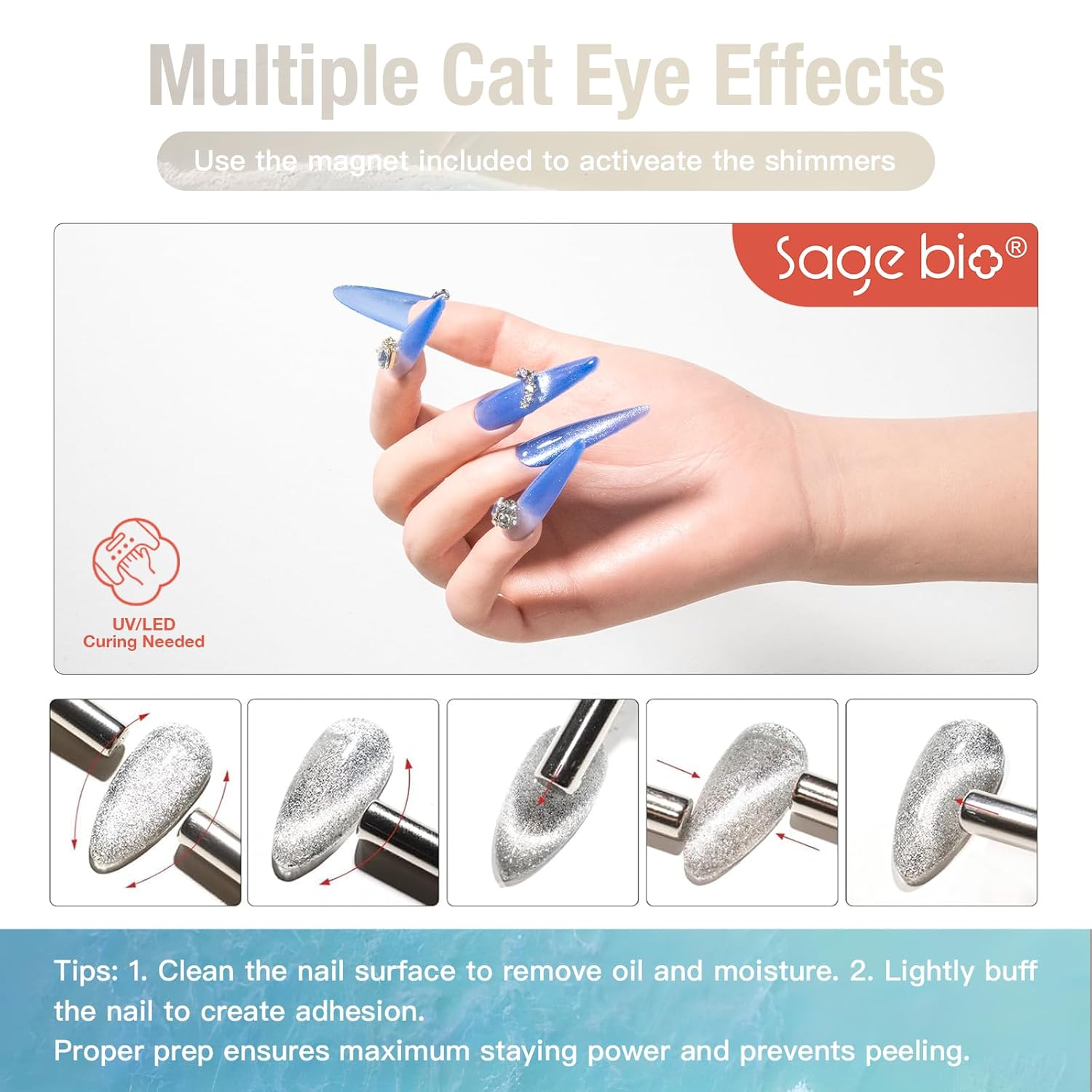 Multifunctional Cat Eye Gel Nail Polish, No Base or Top Coat Required, 15ml, Lasts Up to 4 Weeks, UV/LED Cured, Easy Application, R120-Velvo Beauty