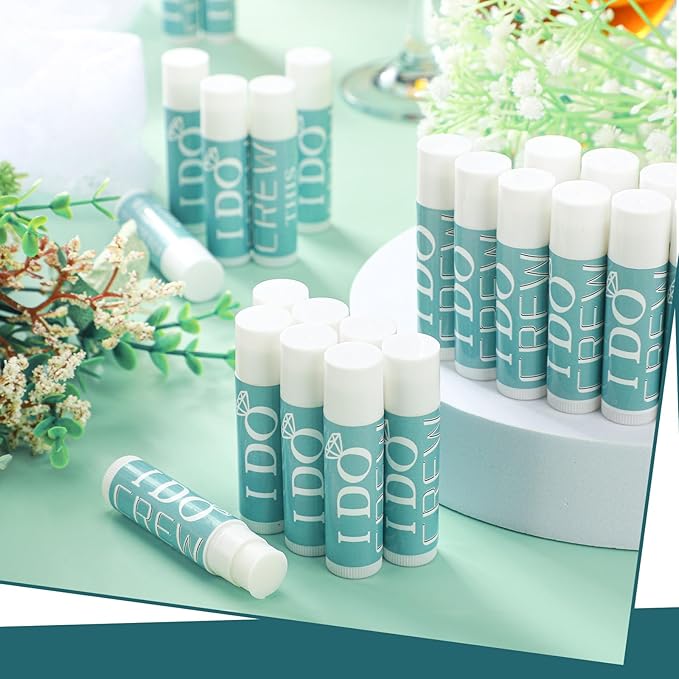 24 Pcs Bachelorette Lip Balm I Do Crew Wedding Party Gifts Bachelorette Lip Balm Gift Wedding Favors for Bachelorette Wedding Party Guest Supplies (Green)-Velvo Beauty