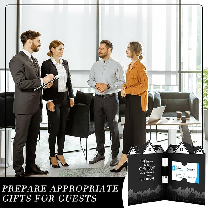 25 Pcs Open House Lip Balm with Cards Real Estate Agent Supplies Lip Moisturizer Moisturizing Lip Balm Bulk Moisturizing Lip Balm Stick for Open House Business Advertising Events-Velvo Beauty