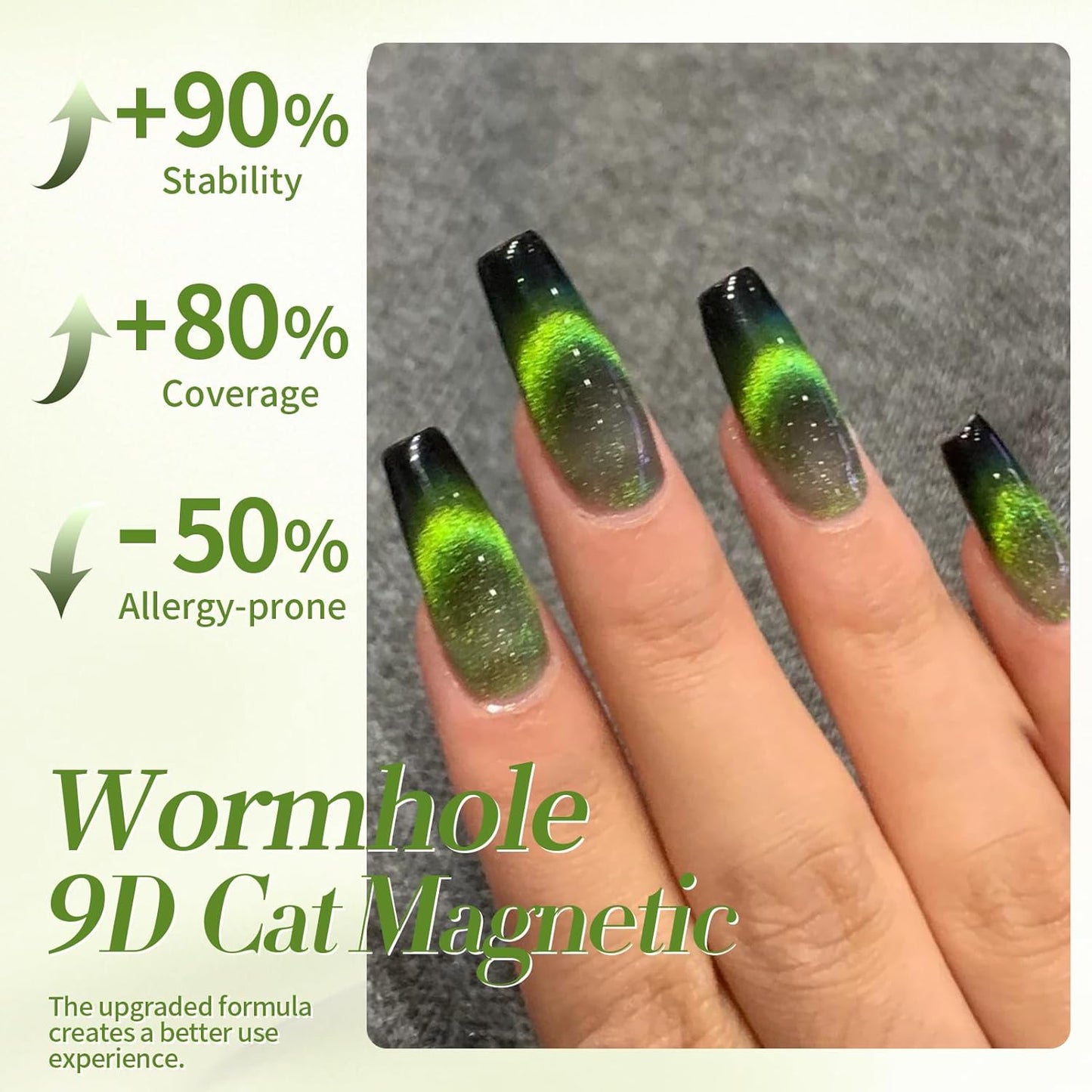 Born Pretty Cat Magnetic Gel Nail Polish 9D Wormhole Holorgraphic Cat Magnetic Eye Gel Polish U v Nail Gel Diy Art for Girls Women 15ML-Velvo Beauty