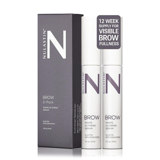 NULASTIN Eyebrow Serum for Thicker Looking Brows - BROW Shape Altering Serum - Reduce Shed & Encourage Fuller, More Youthful-Looking Brows - With Keratin & Peptides (2 Count, 0.1 fl oz each)-Velvo Beauty