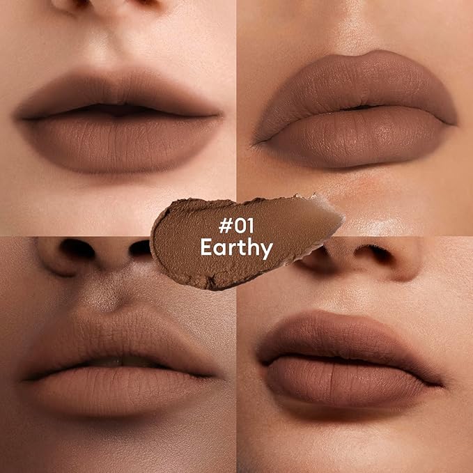 ITY Velvet Matte Finish Lip Stain-Mousse Textured Lip Clay, Red Shade, Conceals Lip Lines, Rich Pigment Lip Tint Lipsticks, 0.14 oz (4g) in Earthy, Truffle.-Velvo Beauty