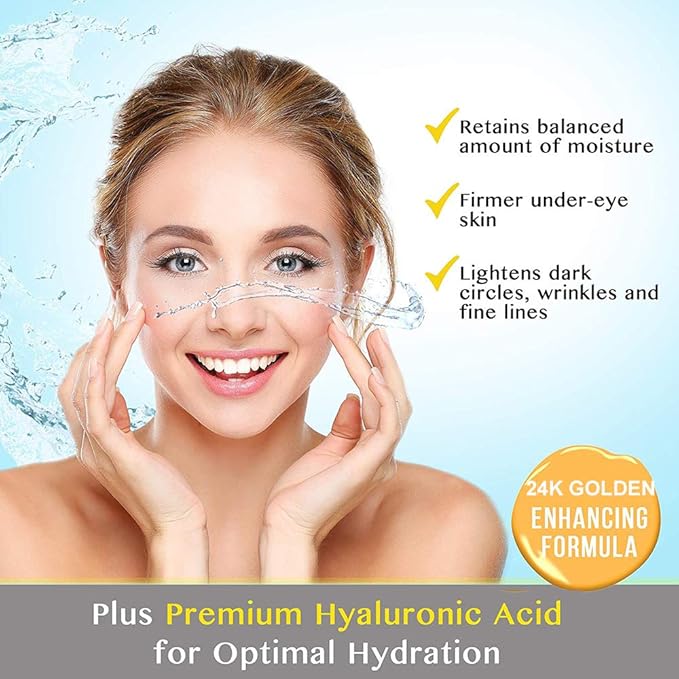 Under Eye Patches, 24K Gold Eye Mask, 60PCS Under Eye Mask, Collagen Gel Pads Patch Treatments for Lighten Wrinkles Puffy Eyes Dark Circles Anti-Aging Moisturizing, Fine Lines Eye Bags Women Men-Velvo Beauty