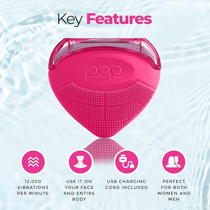 Pop Sonic Strawberry 3 in 1 Skin Exfoliating Cleanser Clean Massage Exfoliate - Pink-Velvo Beauty