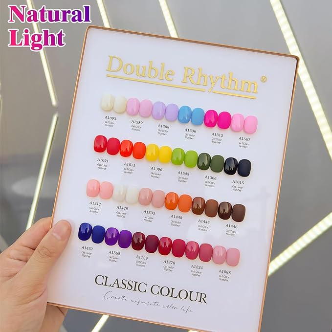 Double Rhythm 28Pcs 0.5Oz Gel Nail Polish Set Same Color Same Bottle Soak Off Gel Polish Kit Nail Art Manicure Salon DIY at Home for Women (Red Pink Collection-T24-4)-Velvo Beauty