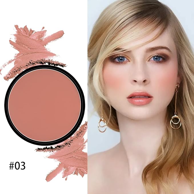 Boobeen Powder Blush Matte Blush, Highly Pigmented Beauty Cream Blush Palette for Create A Natural Cheek Flushed Look, Rich Colors-Velvo Beauty