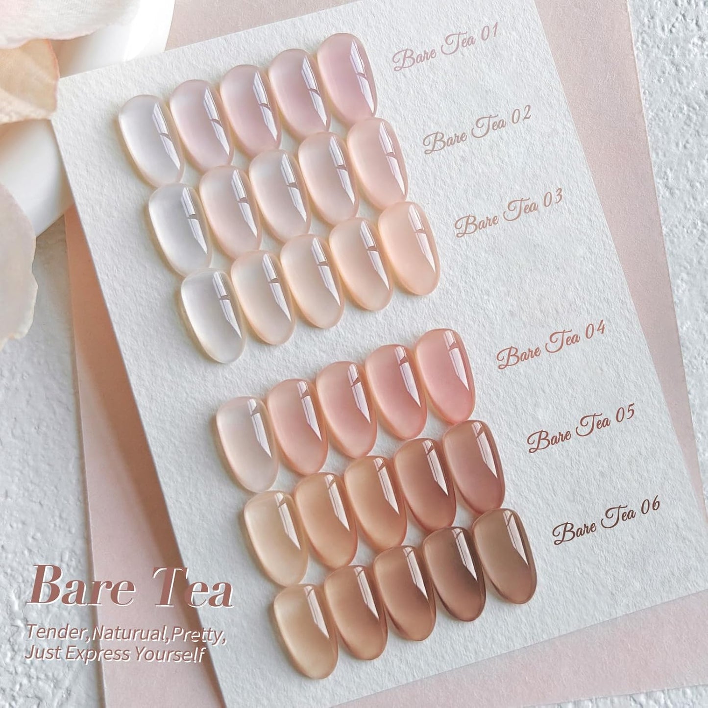 Born Pretty Jelly Nude Gel Nail Polish Set,Nude Clear Gel Nail Polish Sheer Crystal Transparent Gel Polish Soak Off U V Light Cure Gel Polish Kit Nail Art Manicure DIY Salon Home 6PCS 7 ML-Velvo Beauty