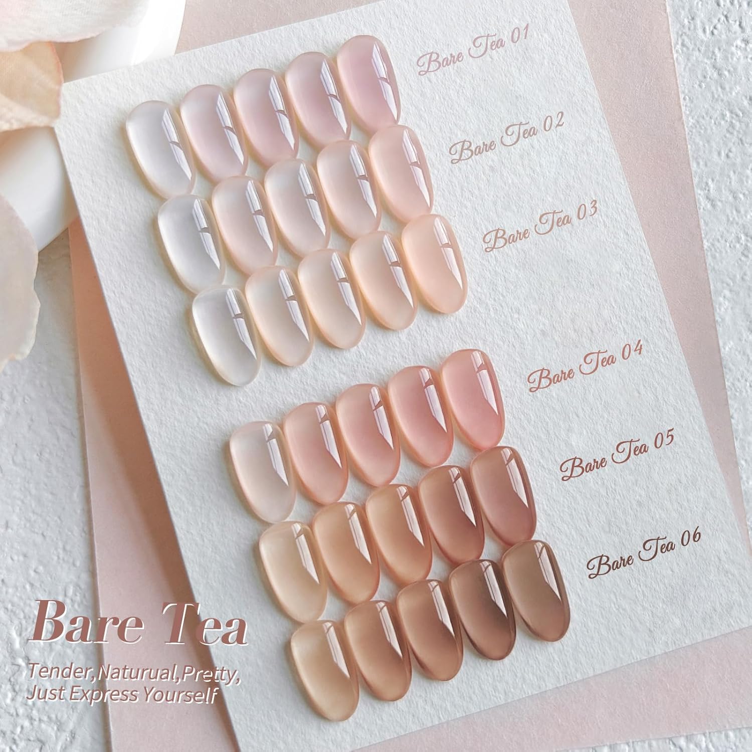 Born Pretty Jelly Nude Gel Nail Polish Set,Nude Clear Gel Nail Polish Sheer Crystal Transparent Gel Polish Soak Off U V Light Cure Gel Polish Kit Nail Art Manicure DIY Salon Home 6PCS 7 ML-Velvo Beauty