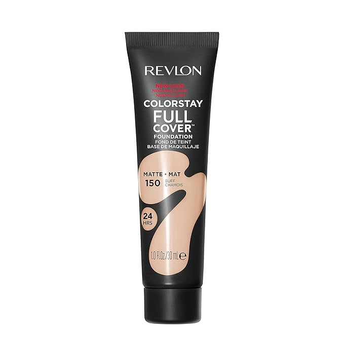 Revlon ColorStay Full Cover Longwear Matte Foundation, Heat & Sweat Resistant Lightweight Face Makeup, Buff (150), 1.0 oz-Velvo Beauty