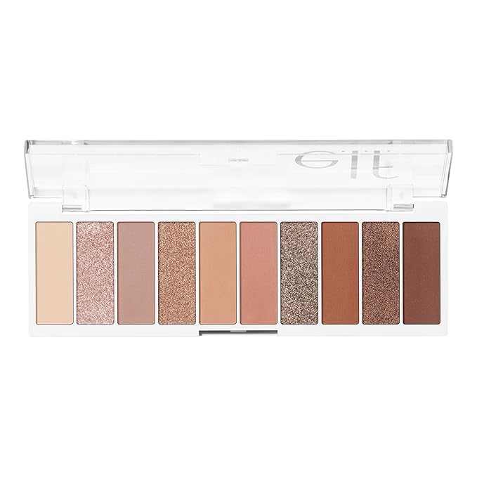 e.l.f. Perfect 10 Eyeshadow Palette, Ten Ultra-pigmented Shimmer & Matte Shades, Vegan & Cruelty-Free, Keep It Ethereal-Velvo Beauty