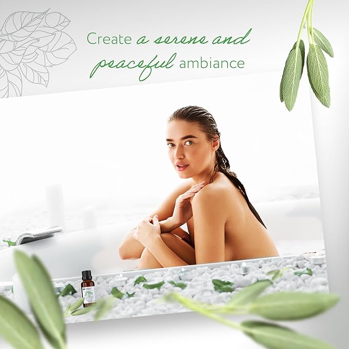 HBNO Organic Sage Essential Oil - 1 oz (30ml) - USDA Certified Organic Sage Essential Oil for Aromatherapy, Soap Making, DIY, Fragrances, Diffuser.-Velvo Beauty