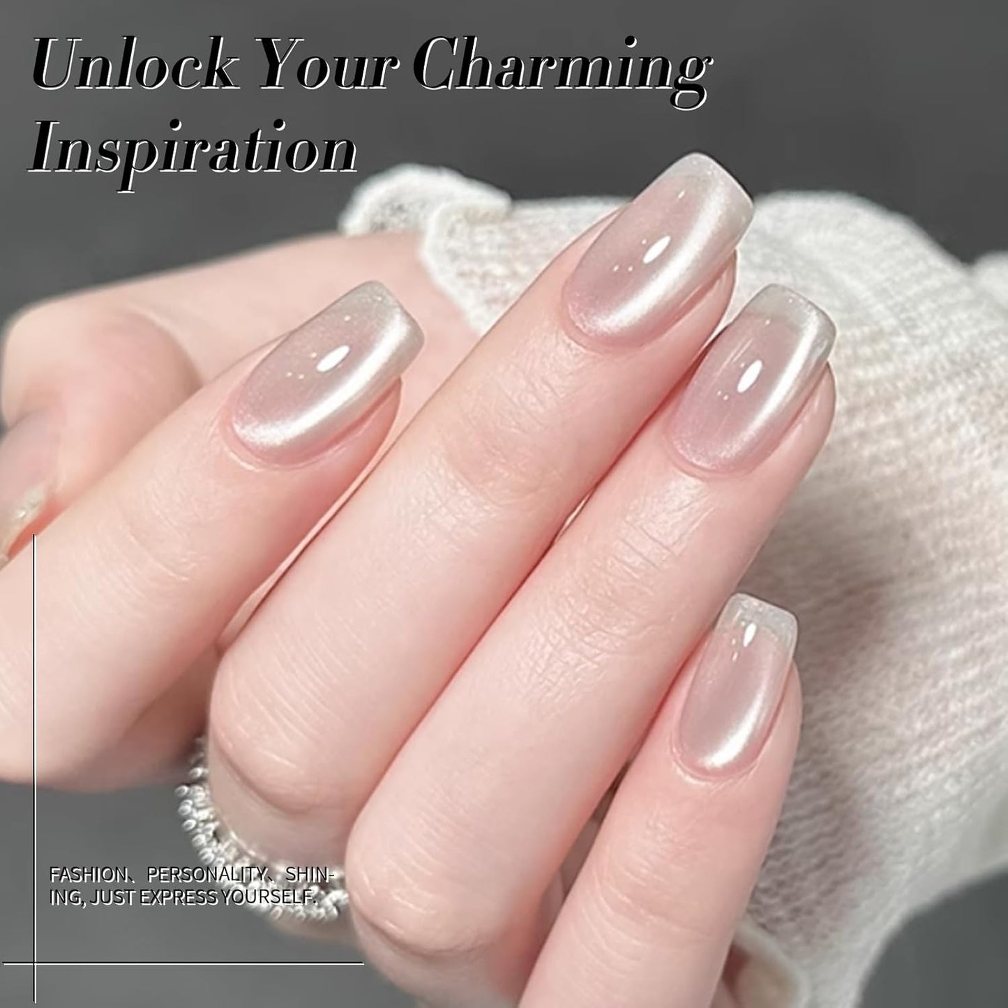 BORN PRETTY Silver Cat Magnetic Eye Gel Nail Polish Crystal Glass Cat Magnetic Shimmer Gel Polish Glass Magnetic Gel Gift 15ML-Velvo Beauty