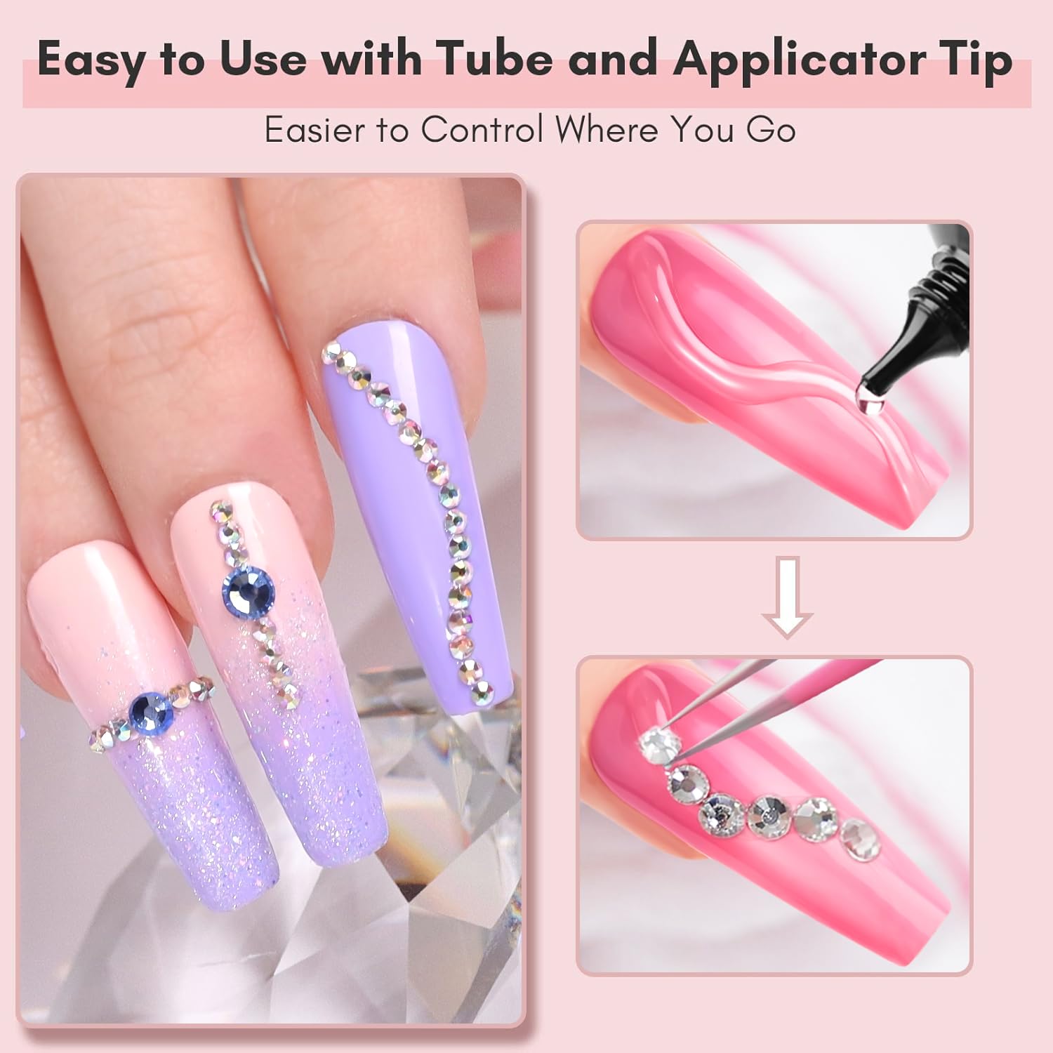 Makartt Nail Rhinestone Glue: Super Strong Gel Glue for Nail Art Decorations, Charms, 3D Bling, Gems, Jewel Diamonds 30ML Cured Need Beauty-Velvo Beauty