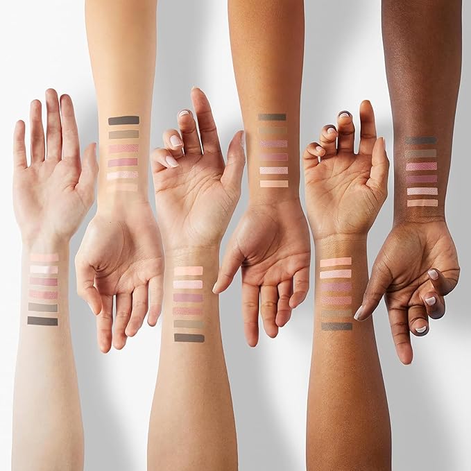 Nudes 3 Series Mini Eyeshadow Palette, Matte & Shimmer Finish, 6 Champagne Mauve & Black Eye Shadows, Travel Friendly Size, Vegan, Cruelty-free-Velvo Beauty