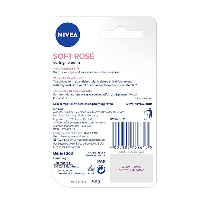 Nivea Lip Soft Rose Blister Pack-Velvo Beauty
