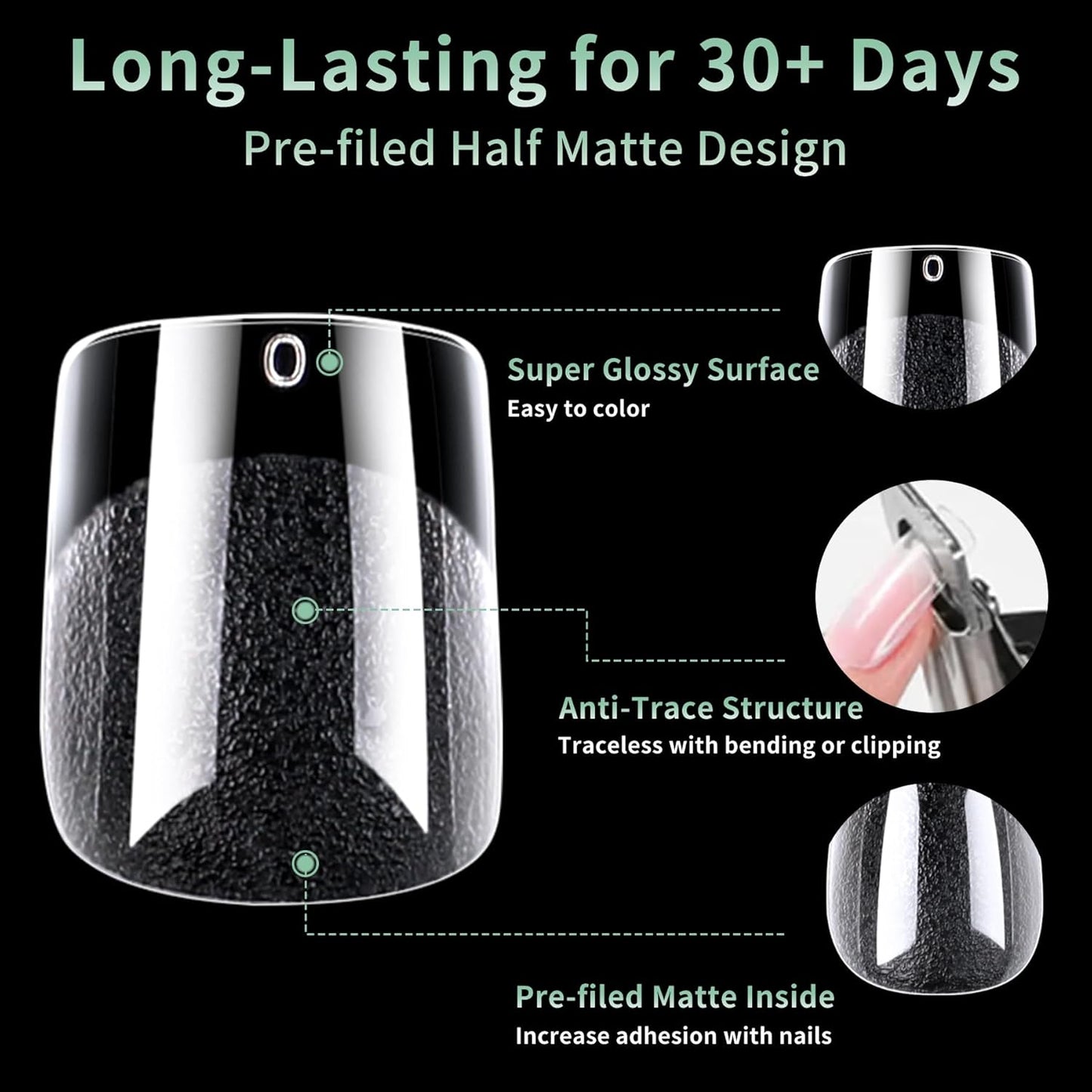 Extra Short Square Nail Tips, 216pcs Acrylic Soft Fake Nails Gel Nail Tips, Full Cover Pre-Shaped Matte Clear Press on Nails for Extension, Diy at Home Manicure 12 Sizes-Velvo Beauty