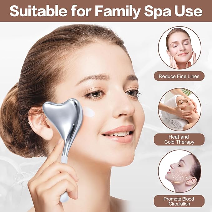 Ice Globes for Face Cryo Sticks Set, Ice Roller Stainless Steel Facial Massage Skin Care Tools for Cooling & Hot Spa-Velvo Beauty