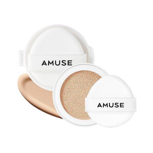 Amuse SEOUL Ceramic Skin Perfector Cushion Foundation Refill | Long-lasting, Lightweight, Semi-matte, Flawless Coverage, Hypoallergenic, Korean Beauty, Vegan(15g / 0.52 oz.) ([Refill] 03 HONEY)-Velvo Beauty