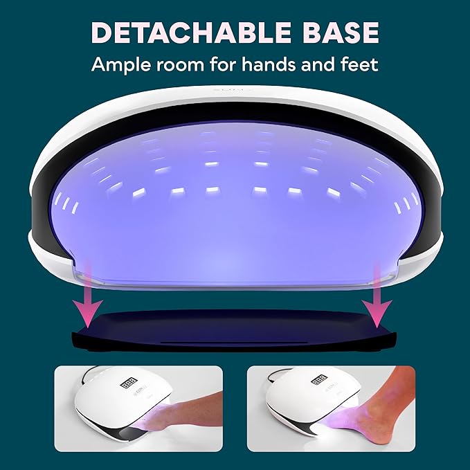 SUNUV UV LED Nail Lamp, UV Light for Gel Polish with 4 Timer Settings, Nail Dryer with LCD Display, Removable Base SUN4S Black-Velvo Beauty