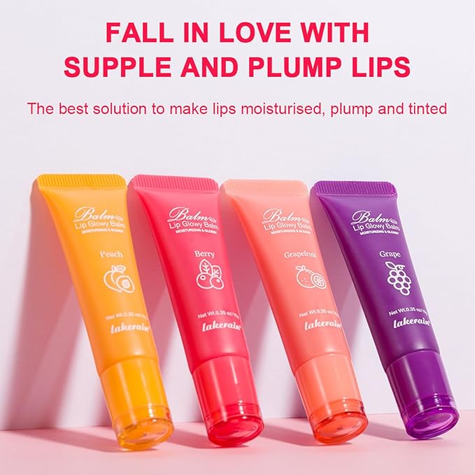 Lip Glowy Balm Hydrating Sleeping Lip Mask, Shine Glossy Finish Lip Oil - Reduce Lip Lines, Enhance Lip Color, Moisturizing & Plump Dry Chapped Lips Care Non-Sticky Lip Balm (#3 Grapefruit)-Velvo Beauty